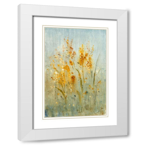 Spray of Wildflowers I White Modern Wood Framed Art Print with Double Matting by OToole, Tim