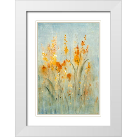 Spray of Wildflowers II White Modern Wood Framed Art Print with Double Matting by OToole, Tim