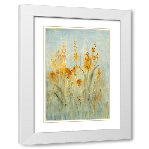 Spray of Wildflowers II White Modern Wood Framed Art Print with Double Matting by OToole, Tim