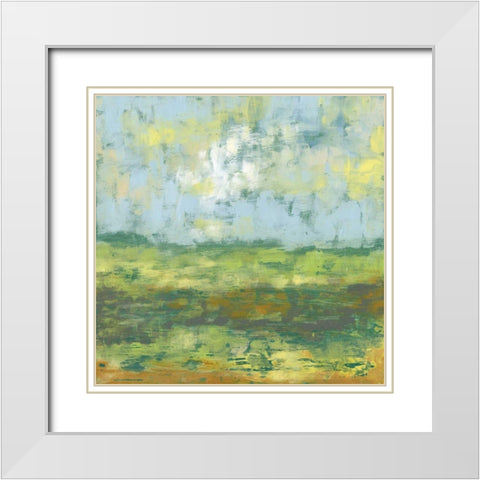 Sunfield II White Modern Wood Framed Art Print with Double Matting by Goldberger, Jennifer