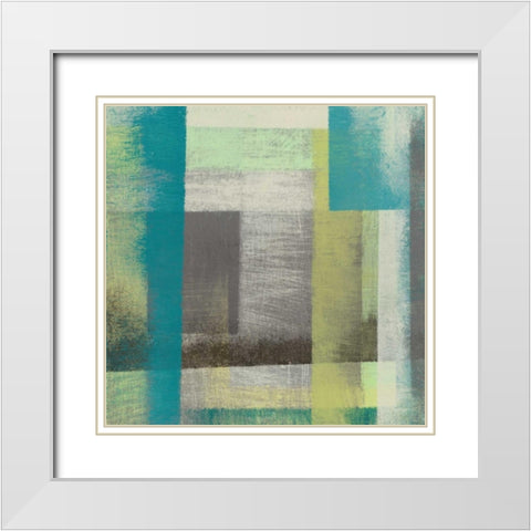 Overspray I White Modern Wood Framed Art Print with Double Matting by Goldberger, Jennifer