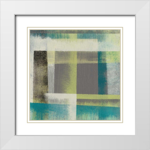 Overspray II White Modern Wood Framed Art Print with Double Matting by Goldberger, Jennifer