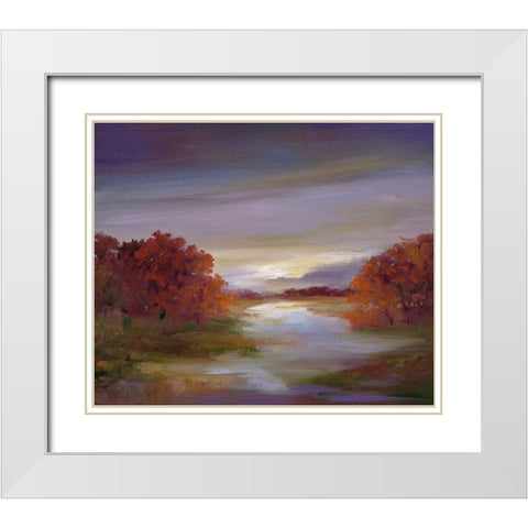 Light at Dusk II White Modern Wood Framed Art Print with Double Matting by Finch, Sheila