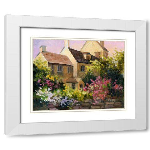 Cotswold Cottage V White Modern Wood Framed Art Print with Double Matting by Weber, Mary Jean