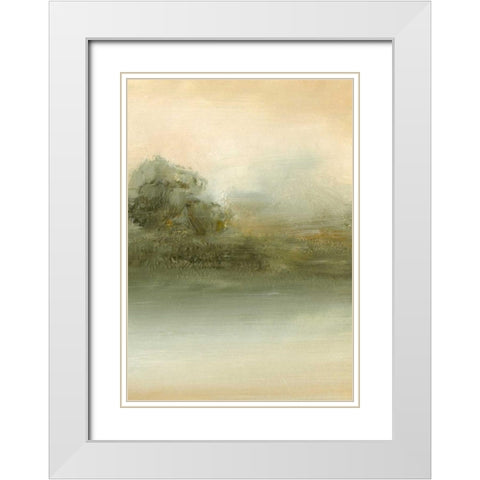 Spring Tree II White Modern Wood Framed Art Print with Double Matting by Gordon, Sharon