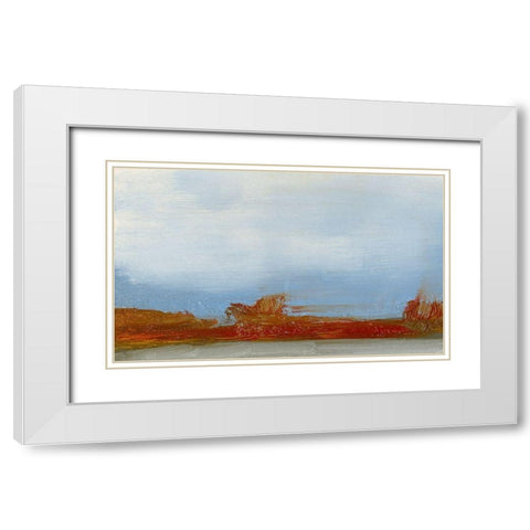 Red Horizon III White Modern Wood Framed Art Print with Double Matting by Gordon, Sharon