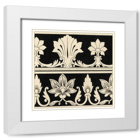 Ornamental Tile Motif II White Modern Wood Framed Art Print with Double Matting by Vision Studio