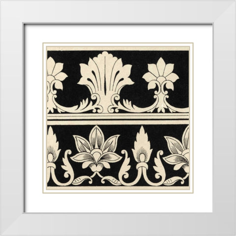 Ornamental Tile Motif II White Modern Wood Framed Art Print with Double Matting by Vision Studio
