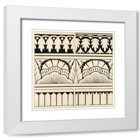 Ornamental Tile Motif VII White Modern Wood Framed Art Print with Double Matting by Vision Studio