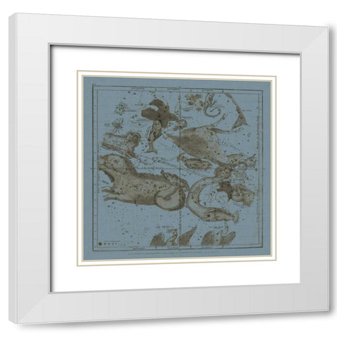 Zodiac I White Modern Wood Framed Art Print with Double Matting by Evans, W.G.