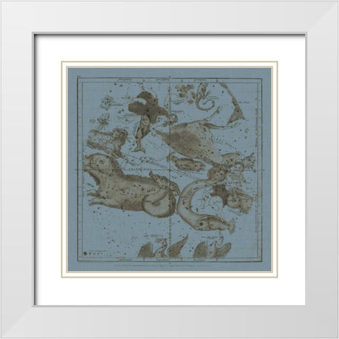 Zodiac I White Modern Wood Framed Art Print with Double Matting by Evans, W.G.