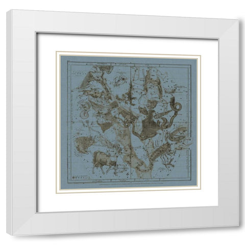 Zodiac IV White Modern Wood Framed Art Print with Double Matting by Evans, W.G.