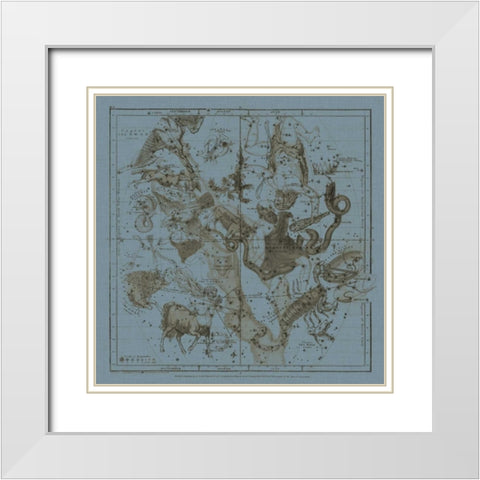 Zodiac IV White Modern Wood Framed Art Print with Double Matting by Evans, W.G.