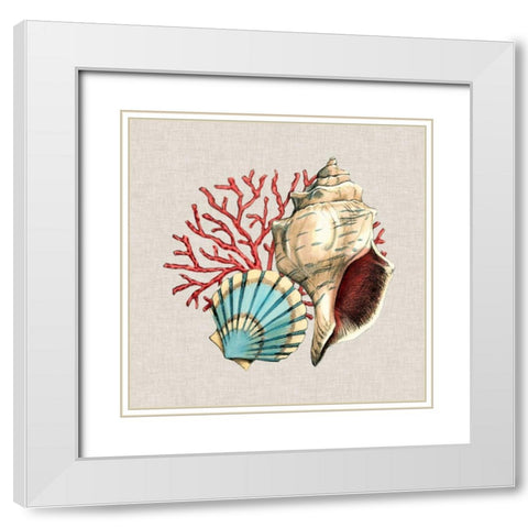By the Seashore II White Modern Wood Framed Art Print with Double Matting by Meagher, Megan