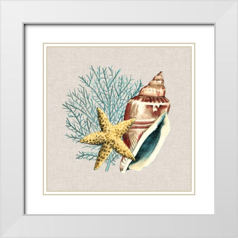 By the Seashore IV White Modern Wood Framed Art Print with Double Matting by Meagher, Megan
