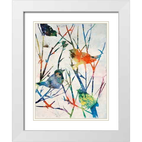 Birdsong Shadows II White Modern Wood Framed Art Print with Double Matting by Douglass, Farrell
