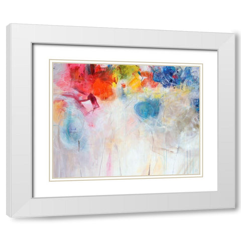 Happy White Modern Wood Framed Art Print with Double Matting by Maas, Jodi