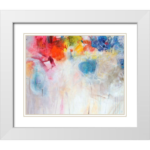Happy White Modern Wood Framed Art Print with Double Matting by Maas, Jodi