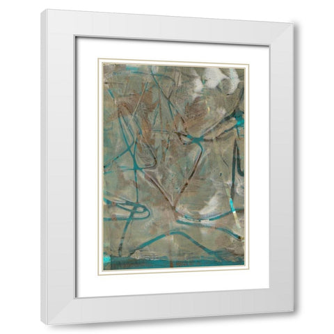 Fluid Sea I White Modern Wood Framed Art Print with Double Matting by Goldberger, Jennifer