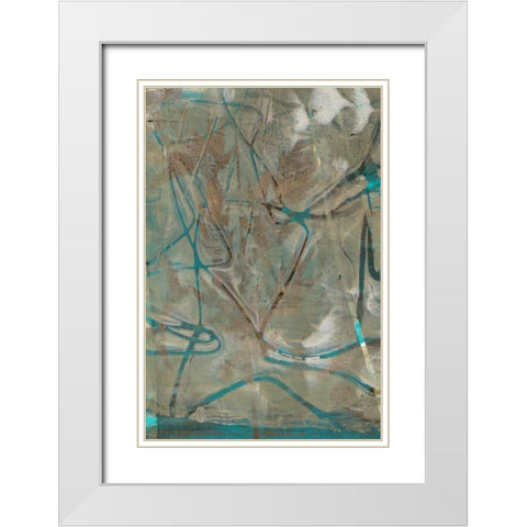 Fluid Sea I White Modern Wood Framed Art Print with Double Matting by Goldberger, Jennifer