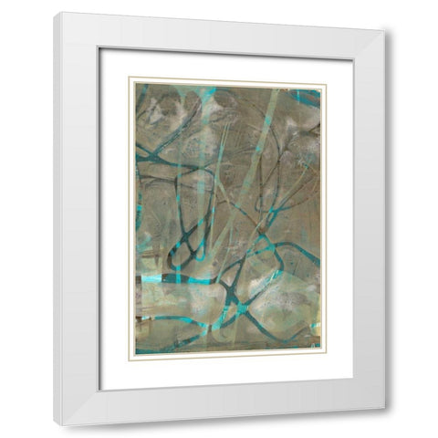 Fluid Sea II White Modern Wood Framed Art Print with Double Matting by Goldberger, Jennifer