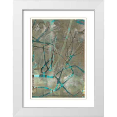 Fluid Sea II White Modern Wood Framed Art Print with Double Matting by Goldberger, Jennifer