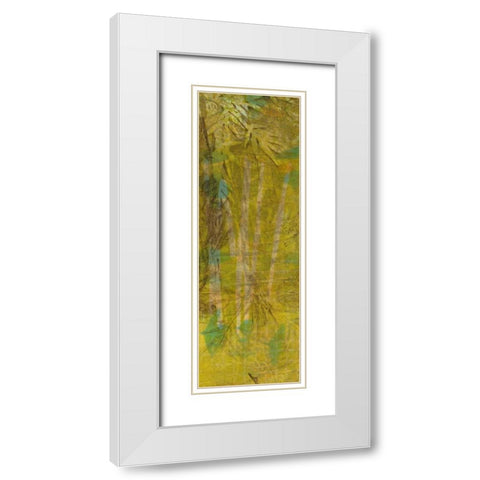 Bamboo Press I White Modern Wood Framed Art Print with Double Matting by Goldberger, Jennifer