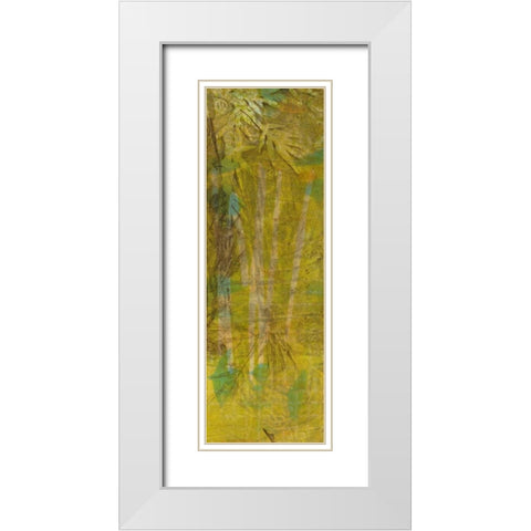 Bamboo Press I White Modern Wood Framed Art Print with Double Matting by Goldberger, Jennifer