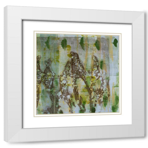 Flower Field II White Modern Wood Framed Art Print with Double Matting by Goldberger, Jennifer