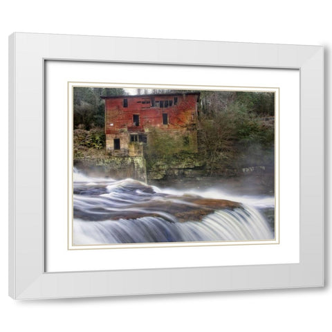 Steamy Morning White Modern Wood Framed Art Print with Double Matting by Head, Danny