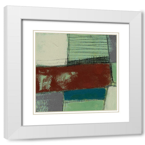 Deconstructed I White Modern Wood Framed Art Print with Double Matting by Goldberger, Jennifer