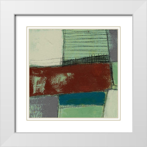 Deconstructed I White Modern Wood Framed Art Print with Double Matting by Goldberger, Jennifer