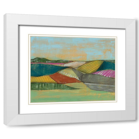 Colorfield I White Modern Wood Framed Art Print with Double Matting by Goldberger, Jennifer