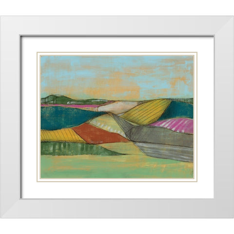 Colorfield I White Modern Wood Framed Art Print with Double Matting by Goldberger, Jennifer