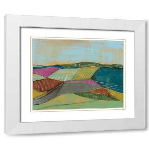 Colorfield II White Modern Wood Framed Art Print with Double Matting by Goldberger, Jennifer