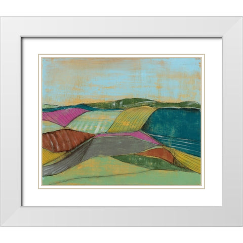 Colorfield II White Modern Wood Framed Art Print with Double Matting by Goldberger, Jennifer