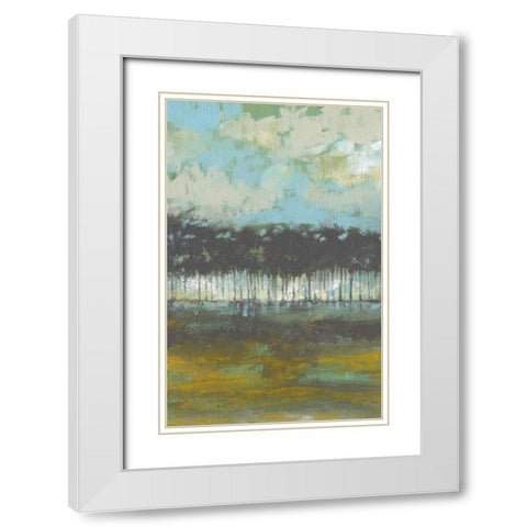 Golden Field I White Modern Wood Framed Art Print with Double Matting by Goldberger, Jennifer