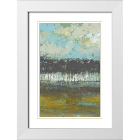 Golden Field I White Modern Wood Framed Art Print with Double Matting by Goldberger, Jennifer