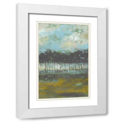 Golden Field II White Modern Wood Framed Art Print with Double Matting by Goldberger, Jennifer