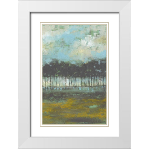 Golden Field II White Modern Wood Framed Art Print with Double Matting by Goldberger, Jennifer