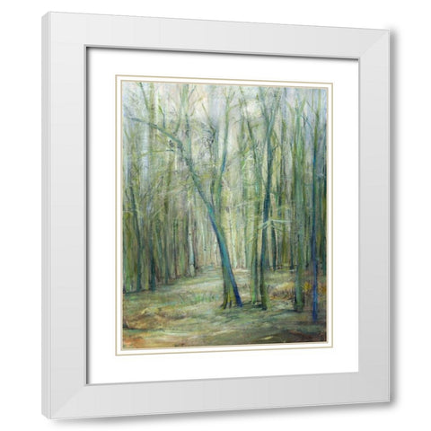 Crossroad II White Modern Wood Framed Art Print with Double Matting by Crawford, Beverly