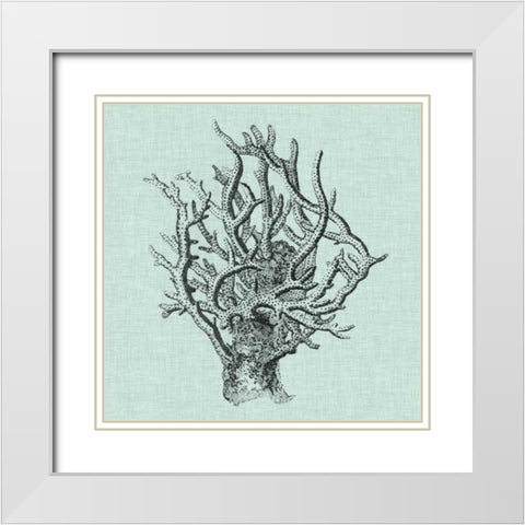 Serene Coral II White Modern Wood Framed Art Print with Double Matting by Vision Studio
