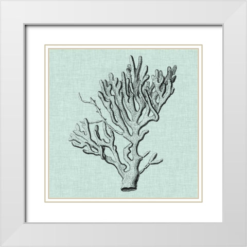Serene Coral III White Modern Wood Framed Art Print with Double Matting by Vision Studio