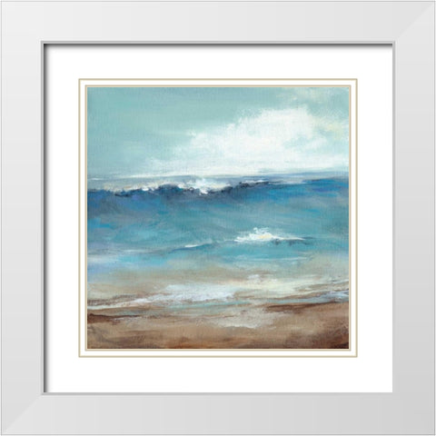 Seaside White Modern Wood Framed Art Print with Double Matting by Long, Christina