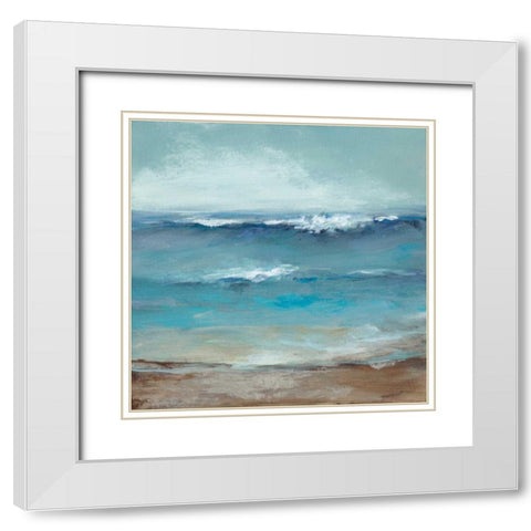 Home by the Sea White Modern Wood Framed Art Print with Double Matting by Long, Christina