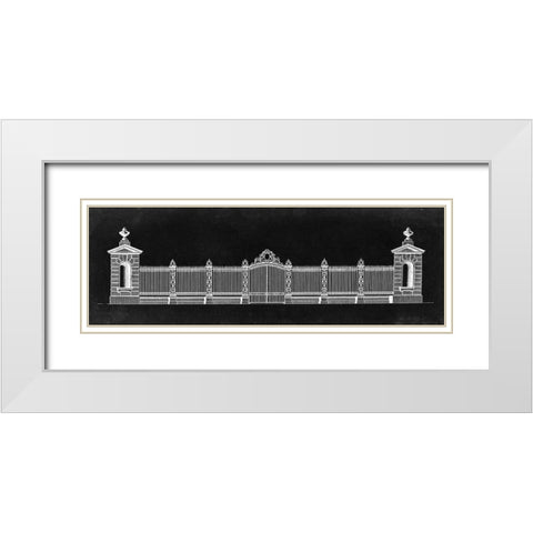 Graphic Palace Gate I White Modern Wood Framed Art Print with Double Matting by Gibbs, James