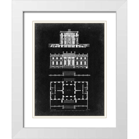 Graphic Building And Plan IV White Modern Wood Framed Art Print with Double Matting by Gibbs, James
