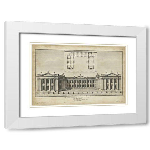 Cambridge in Perspective White Modern Wood Framed Art Print with Double Matting by Gibbs, James
