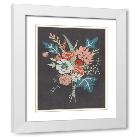 Coral Bouquet I White Modern Wood Framed Art Print with Double Matting by Zarris, Chariklia