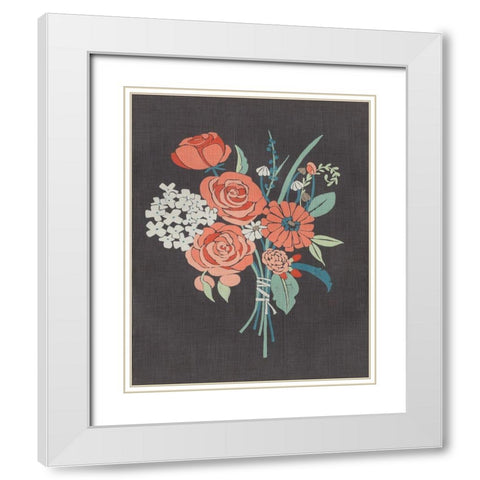 Coral Bouquet II White Modern Wood Framed Art Print with Double Matting by Zarris, Chariklia